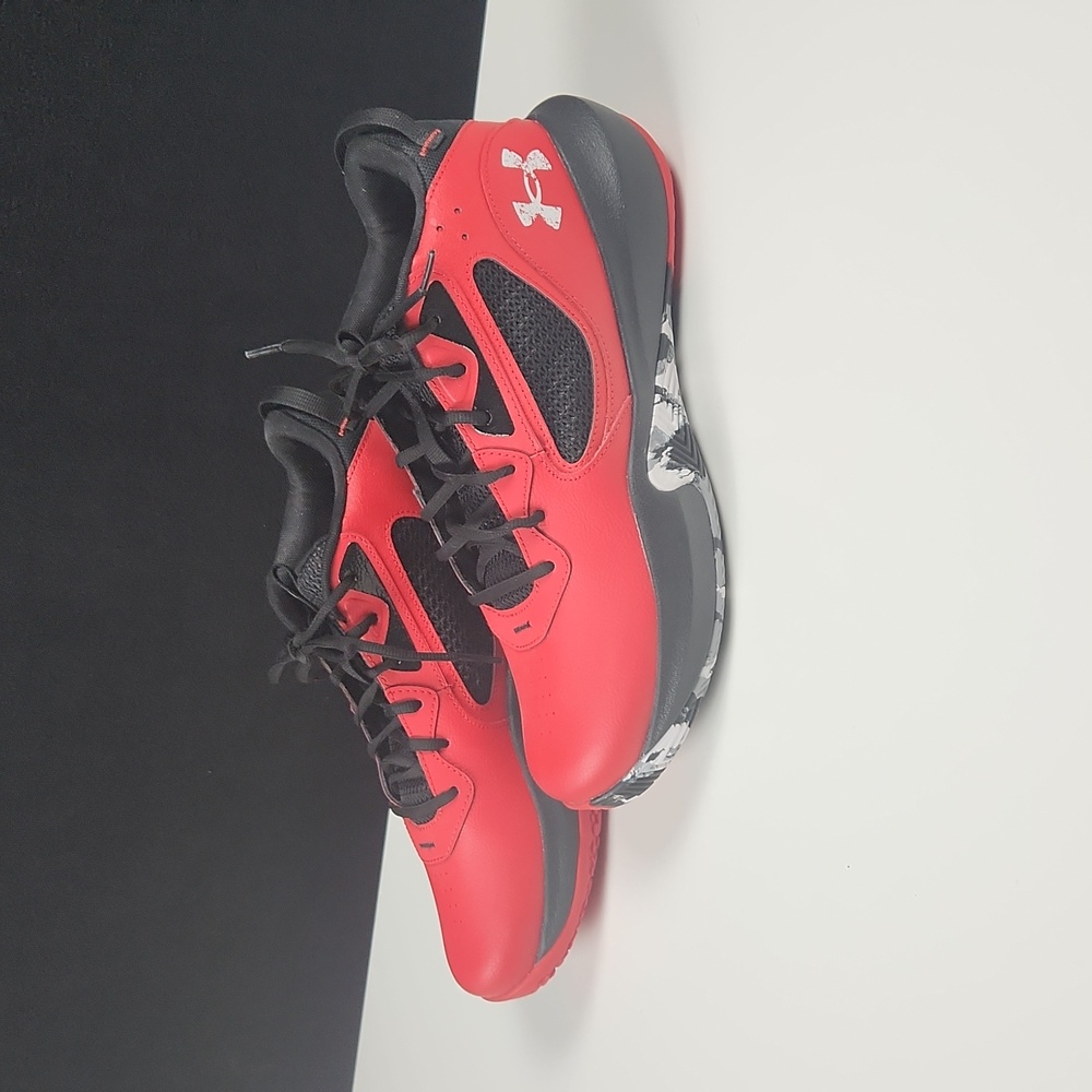 Under Armour- Men's Lockdown 6 Basketball Sneakers- Red/Black - Size 12.5